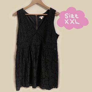 Xhiliration Size XXL Black Floral Lace Mini Dress LBD